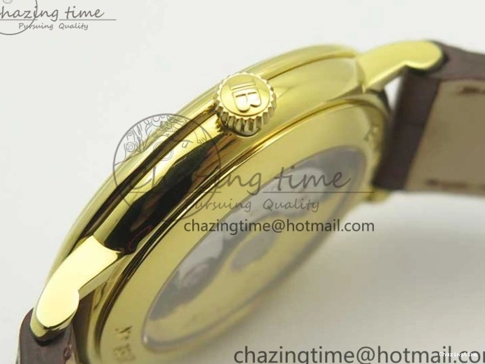 0318 WellDesigned Villeret 6651 YG ZF 1:1 Best Edition White Dial on Brown Leather Strap A 8000